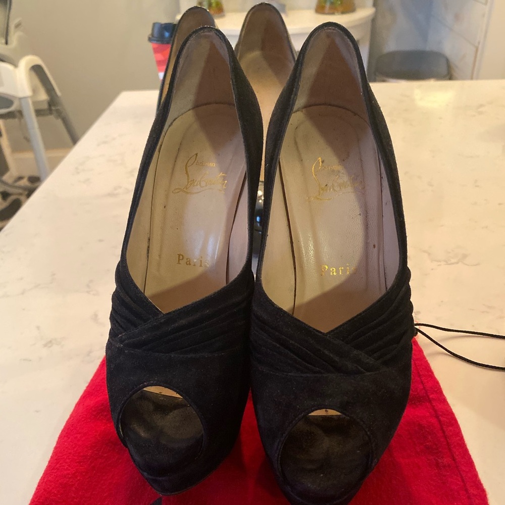 Christian Louboutin Suede platform heels